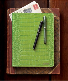 Croc-embossed Leather Notebook